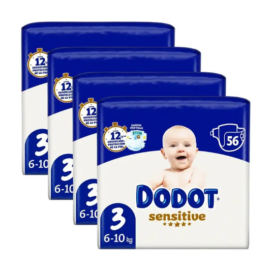 Dodot Sensitive Tamanho 3 (6-10 Kg), 224 fraldas