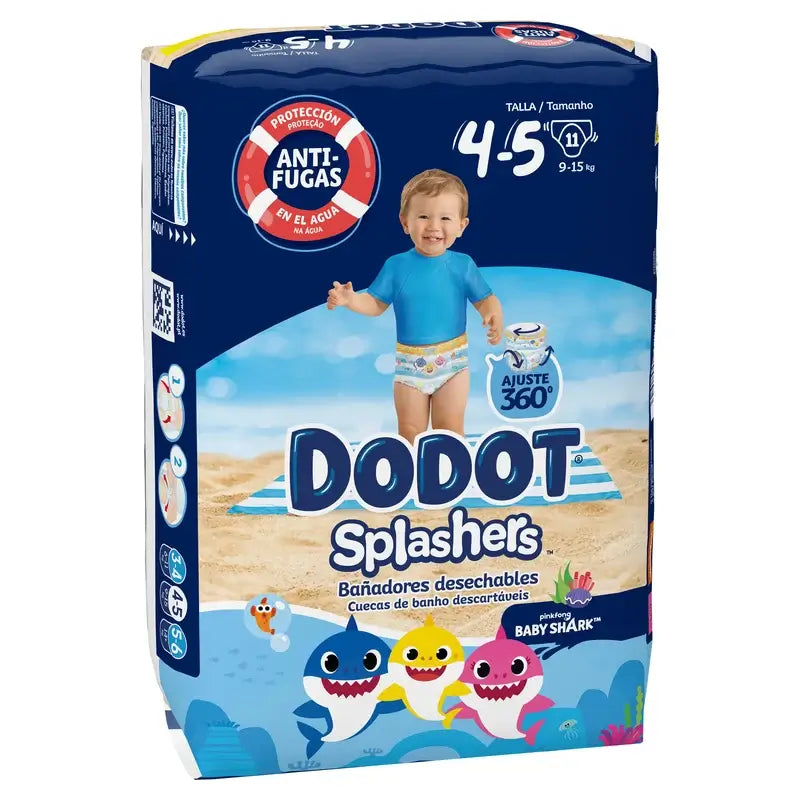 Dodot Splashers Water Nappies Tamanho 4-5, 11 unidades.