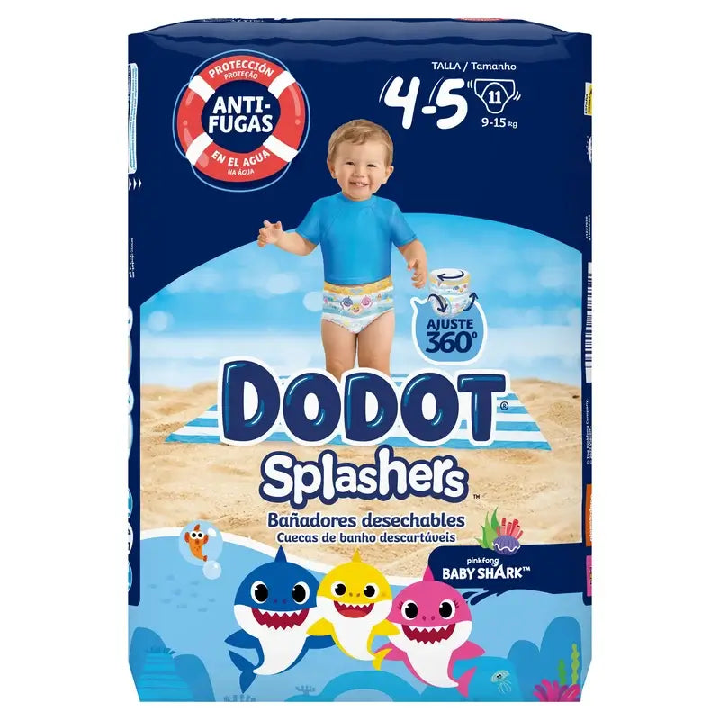 Dodot Splashers Water Nappies Tamanho 4-5, 11 unidades.