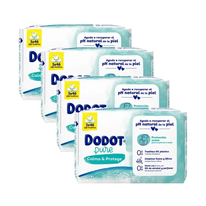 Dodot Pure Calm & Protect Baby Wipes Pack, 12 x 46 toalhetes