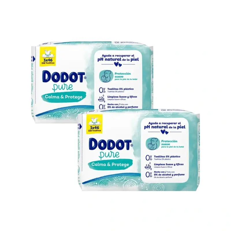 Toalhetes para bebés Dodot Pure Soothe & Protect, 6 x 46 unidades