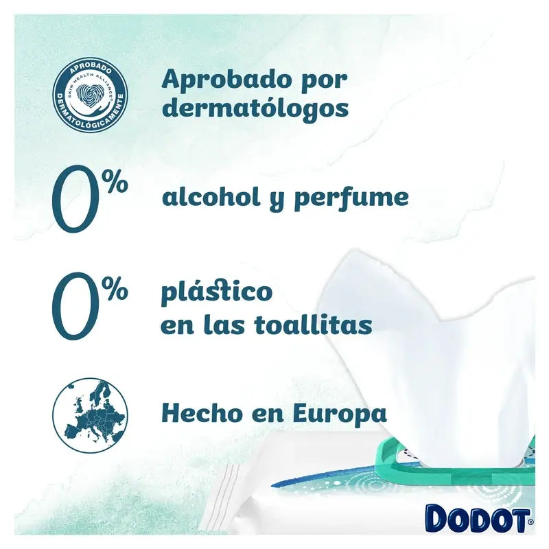 Toalhetes para bebés Dodot Pure Soothe & Protect, 9 x 46 unidades