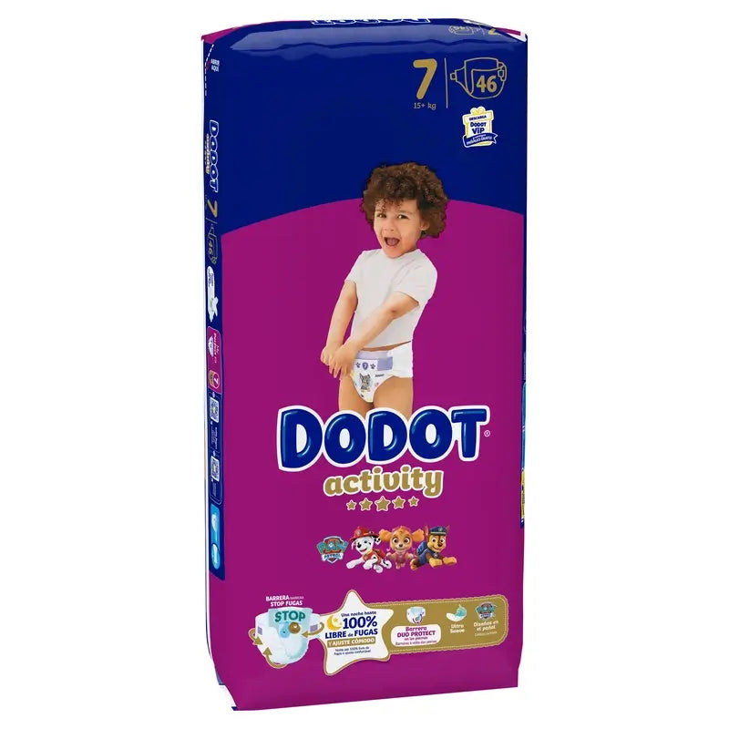 Dodot Activity Tamanho 7, 15kg+, 46 fraldas