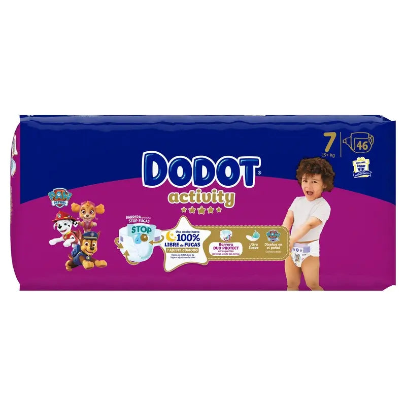 Dodot Activity Tamanho 7, 15kg+, 46 fraldas
