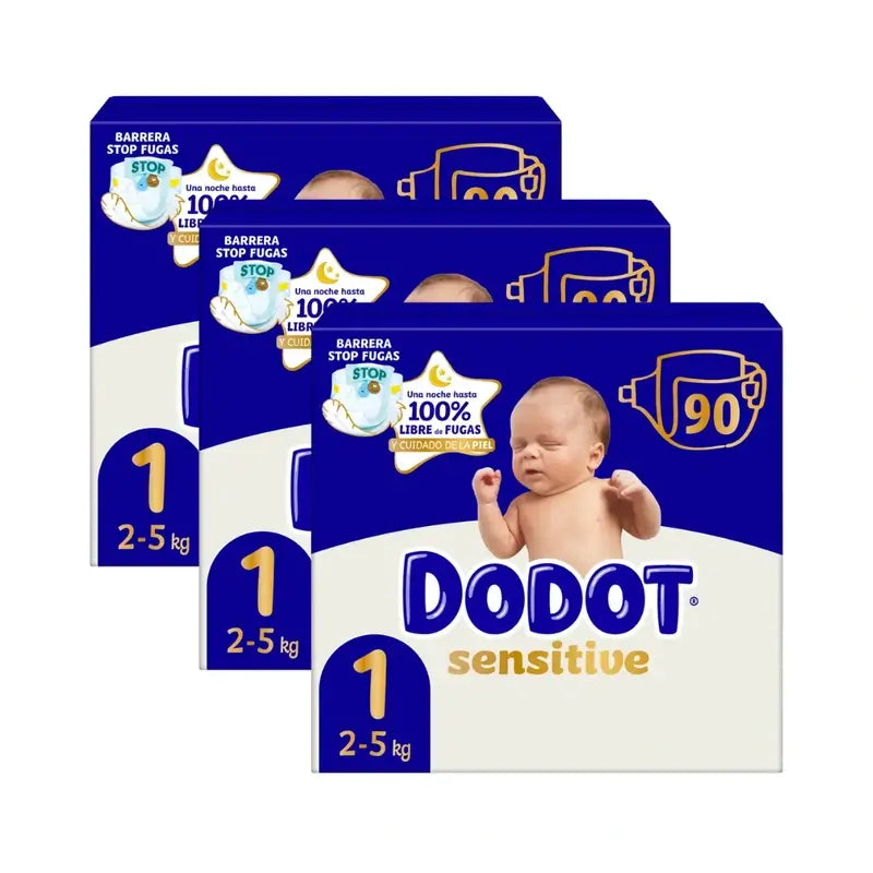 Dodot Sensitive Fralda Sensitive Jumbo Pack Tamanho 1, 3X90 unidades