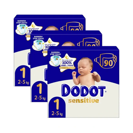 Dodot Sensitive Fralda Sensitive Jumbo Pack Tamanho 1, 3X90 unidades