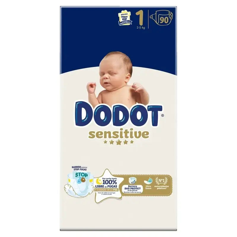 Dodot Sensitive Fralda Sensitive Jumbo Pack Tamanho 1, 3X90 unidades