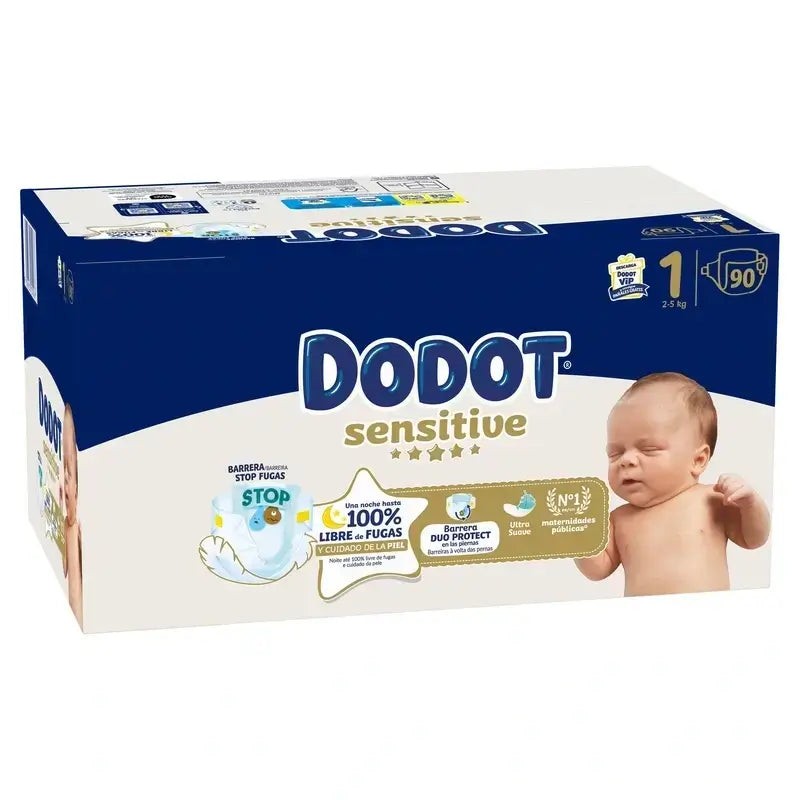 Dodot Sensitive Fralda Sensitive Jumbo Pack Tamanho 1, 3X90 unidades