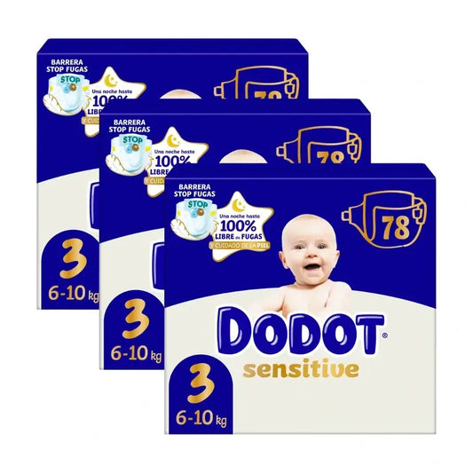 Dodot Sensitive Jumbo Sensitive Fraldas Tamanho 3 , 3X78 unidades