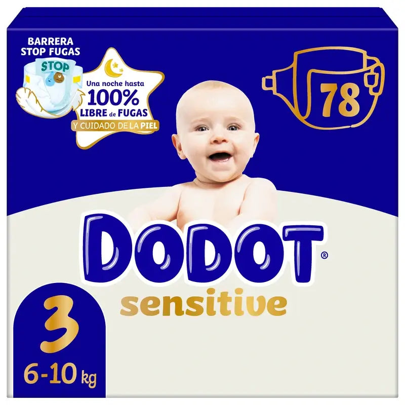 Dodot Sensitive Tamanho 3, 6kg-10kg, 78 fraldas