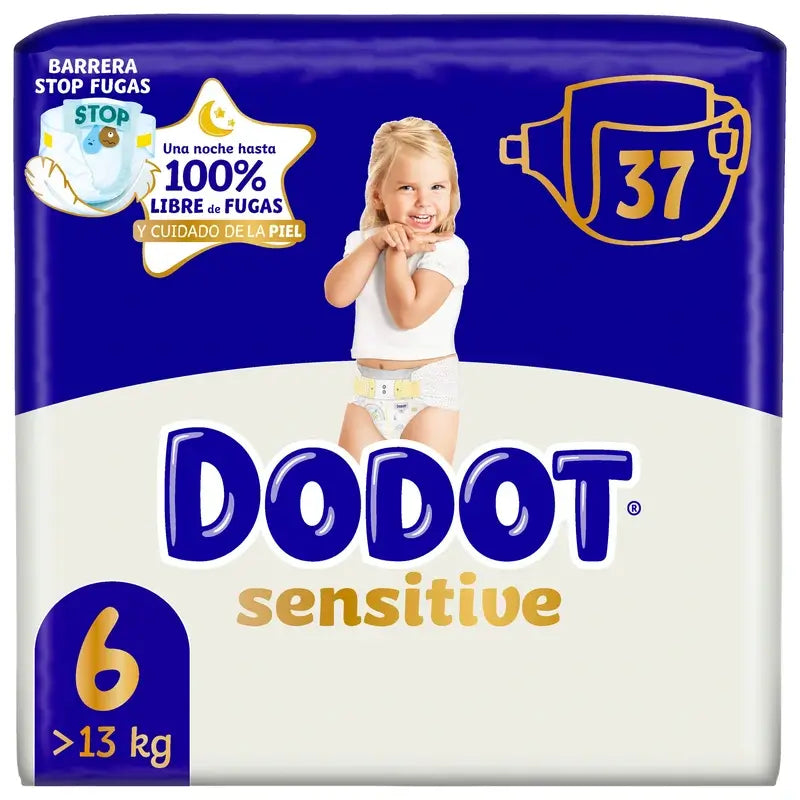 Dodot Sensitive Tamanho 6, >13kg, 37 fraldas