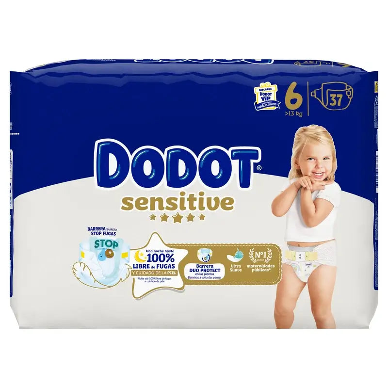 Dodot Sensitive Tamanho 6, >13kg, 37 fraldas