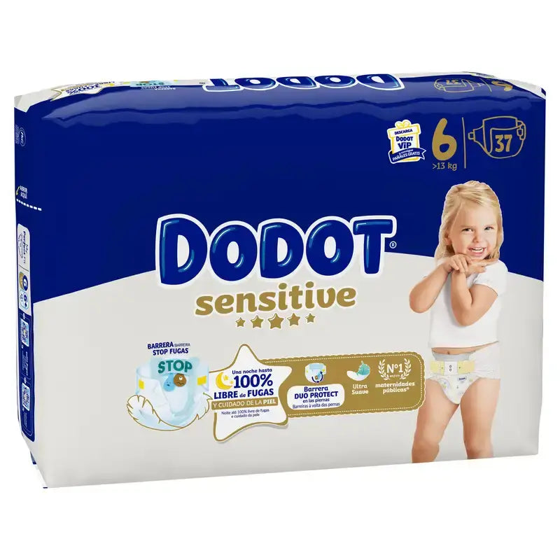 Dodot Sensitive Tamanho 6, >13kg, 37 fraldas
