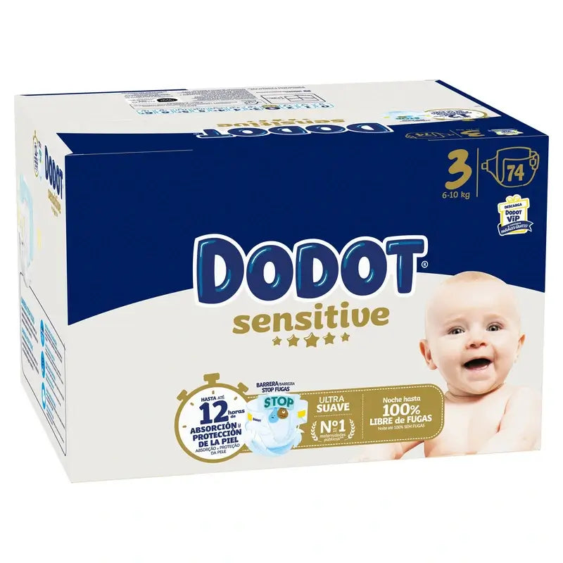 Dodot Sensitive Newborn Box Tamanho 3 74 peças.