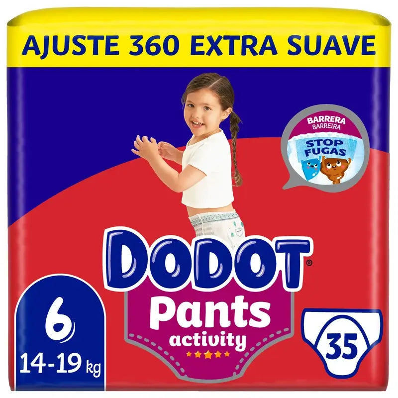 Dodot Pants Activity Tamanho 6, 35 fraldas