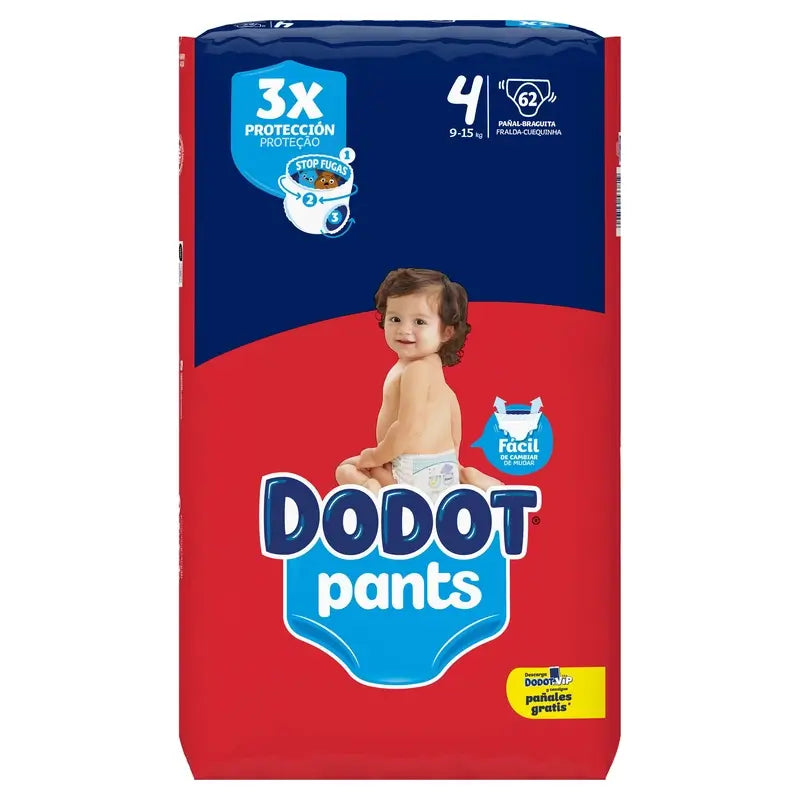 Dodot Pants Panty Tamanho 4, 62 fraldas