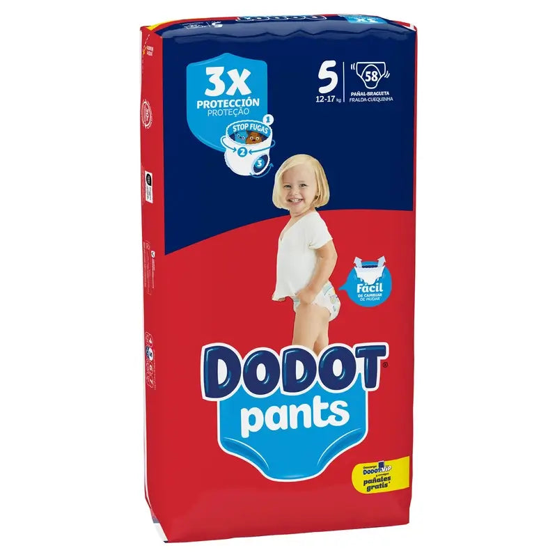 Dodot Pants Fralda Calcinha tamanho 5, 58 unidades
