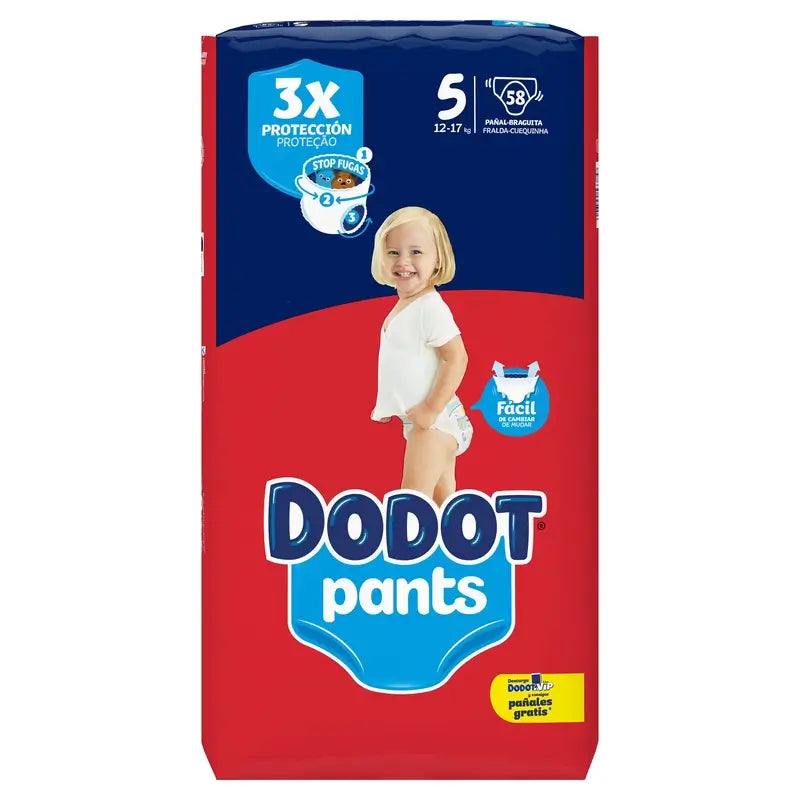 Dodot Pants Panty Tamanho 5, 58 fraldas