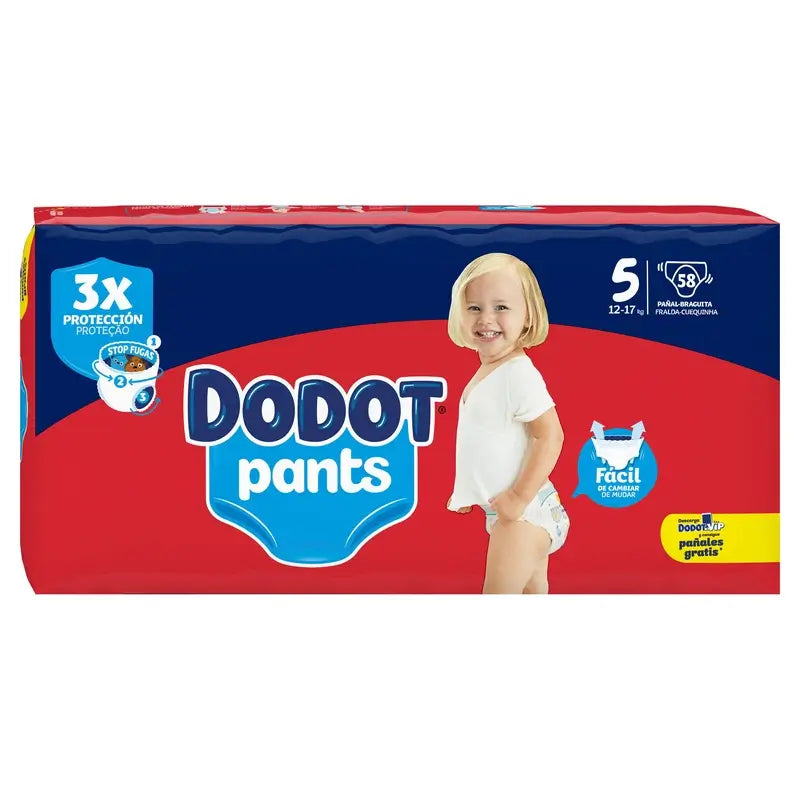 Dodot Pants Panty Tamanho 5, 58 fraldas