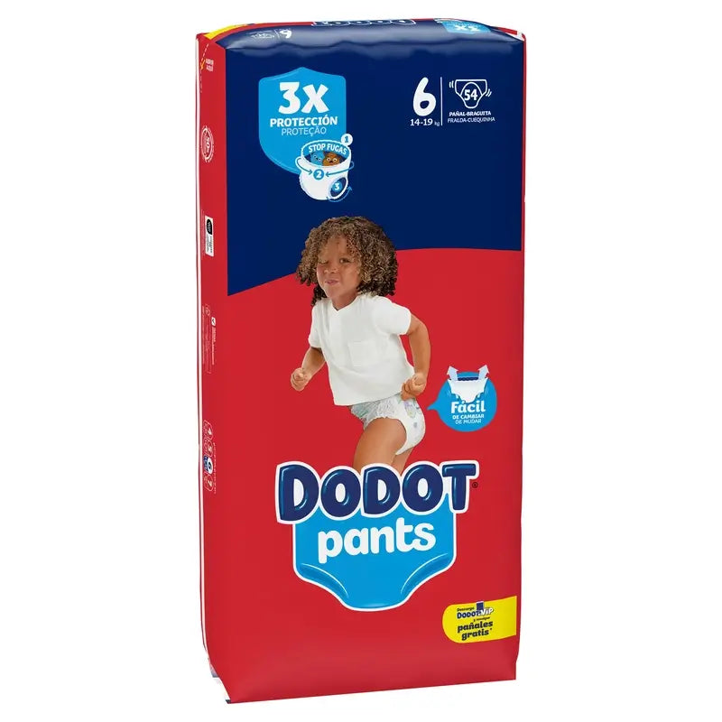 Dodot Pants Panty Tamanho 6, 54 fraldas