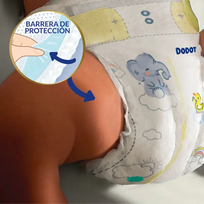 Dodot Sensitive Nappies Extra Absorvência 10-15 kg Tamanho 4+, 48 unidades.
