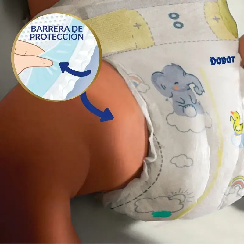 Dodot Sensitive Tamanho 5, 2 x 44 fraldas + Pure Aqua Baby Wipes 288 pcs.