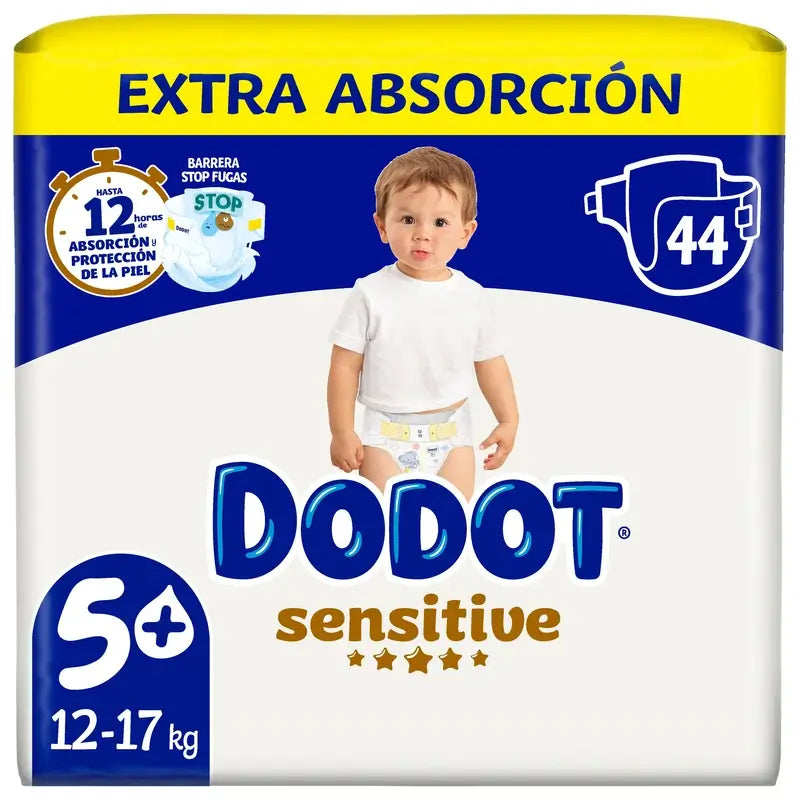Dodot Sensitive Extra Jumbo Tamanho 5, 44 fraldas