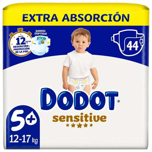 Dodot Sensitive Extra Jumbo Tamanho 5, 44 fraldas