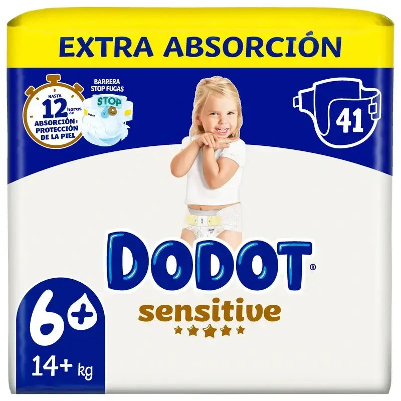Dodot Sensitive Tamanho 6 Extra-Jumbo, 3 x 41 fraldas