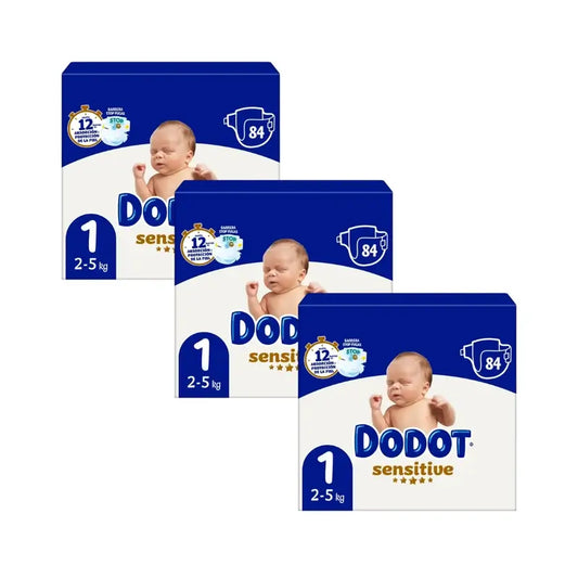 Dodot Sensitive Tamanho 1, 252 fraldas