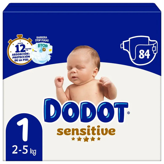 Dodot Sensitive Tamanho 1 Caixa, 84 fraldas