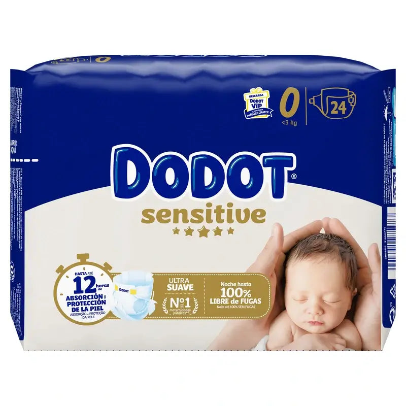 Dodot Sensitive Tamanho 0, 24 fraldas