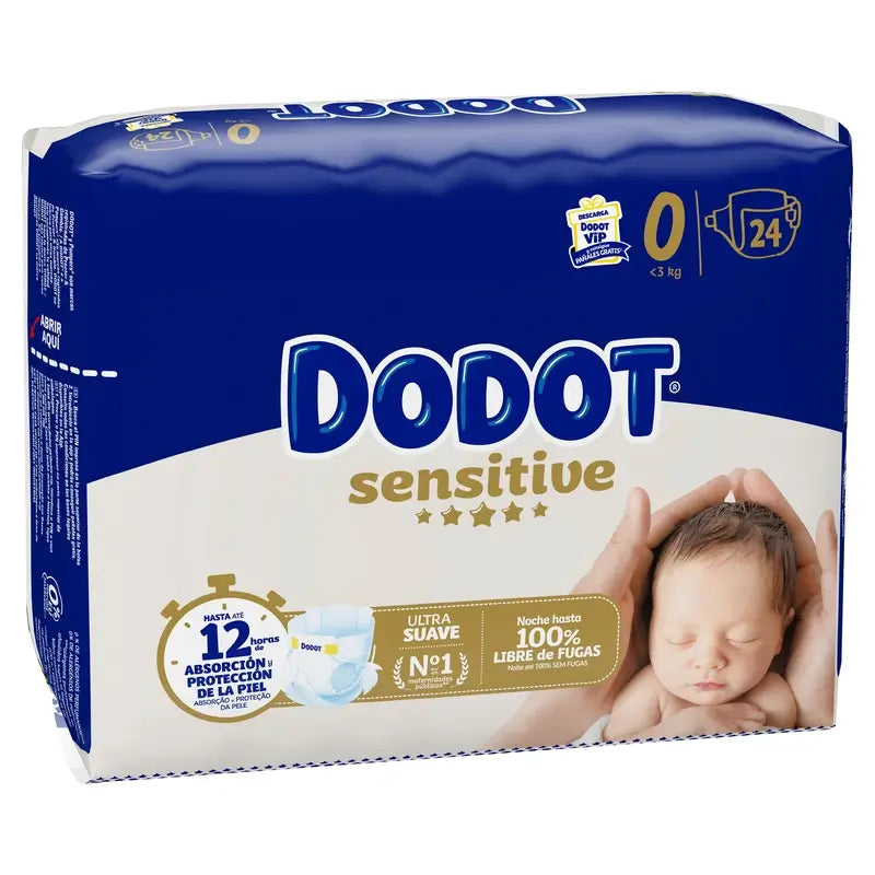 Dodot Sensitive Tamanho 0, 24 fraldas