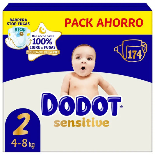 Dodot Sensitive Tamanho 2, Fraldas, 4Kg-8Kg , 174 pcs