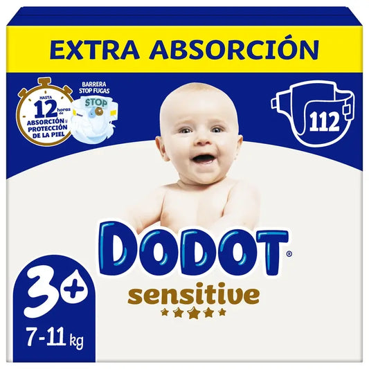 Dodot Sensitive Extra-Box Tamanho 3, 112 fraldas