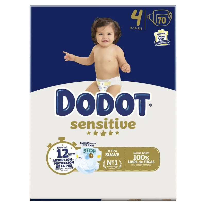 Dodot Sensitive Box Tamanho 4, 70 fraldas