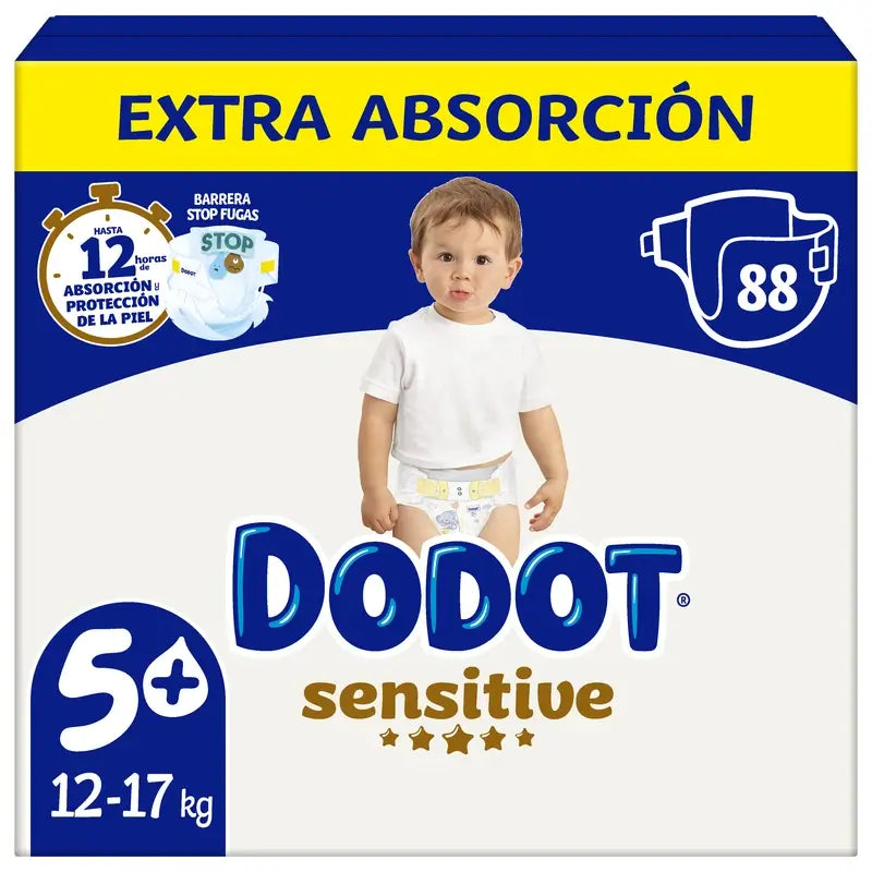 Dodot Sensitive Extra-Box Tamanho 5, 88 fraldas