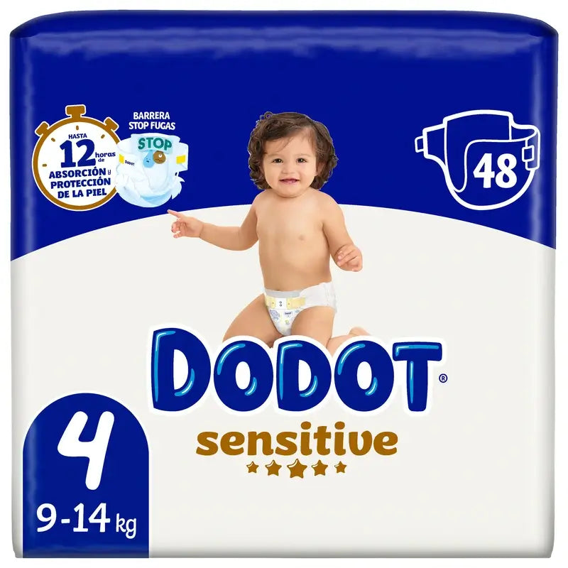 Dodot Sensitive Tamanho 4 (9-14 Kg), 48 fraldas