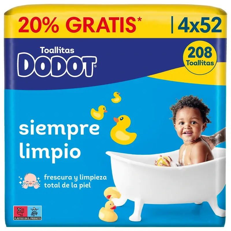 Toalhetes de recarga Dodot Dodot, 208 unid.