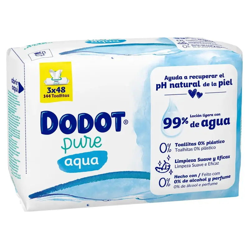 Dodot Dodot Aqua Toalhetes sem plástico 3x48, 144 unid.