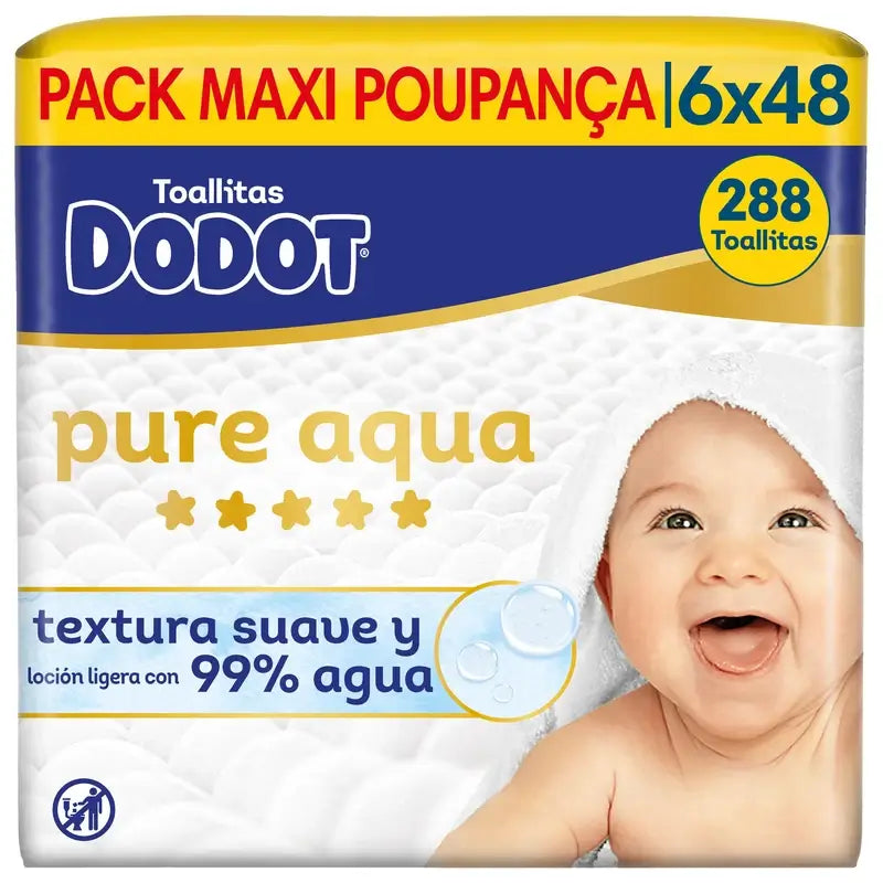 Toalhetes Dodot Pure Aqua, 6x48, 288 unid.