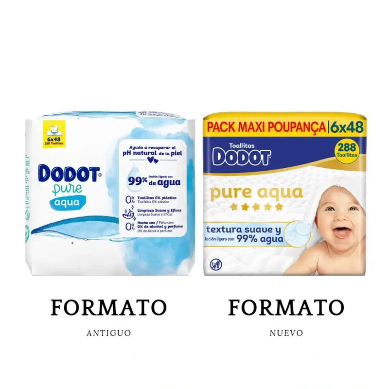 Toalhetes Dodot Pure Aqua, 6x48, 288 unid.