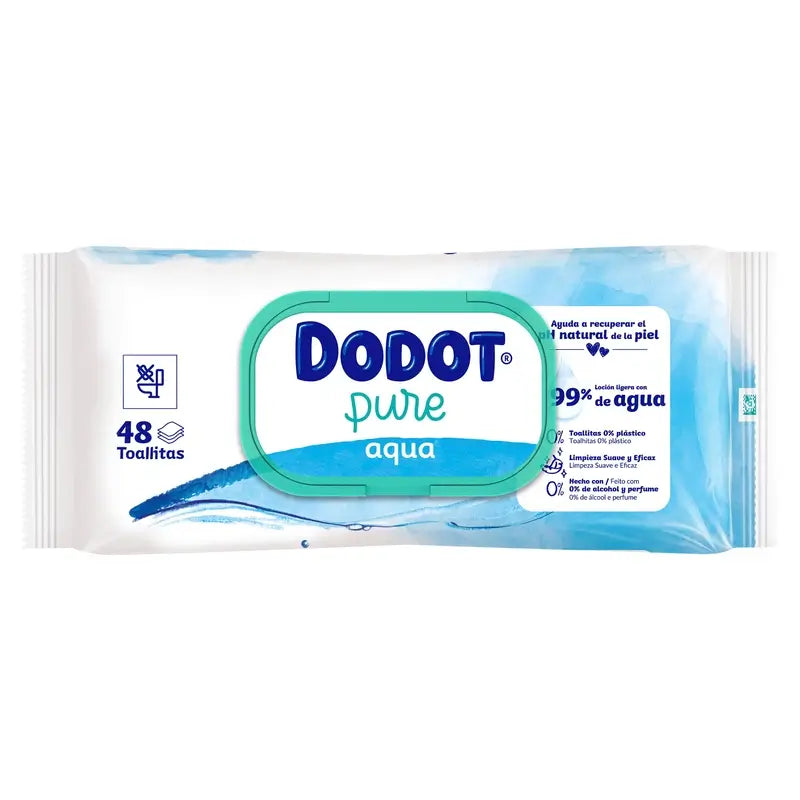 Dodot Toalhetes Pure Aqua Para bebé, 432 Toalhetes