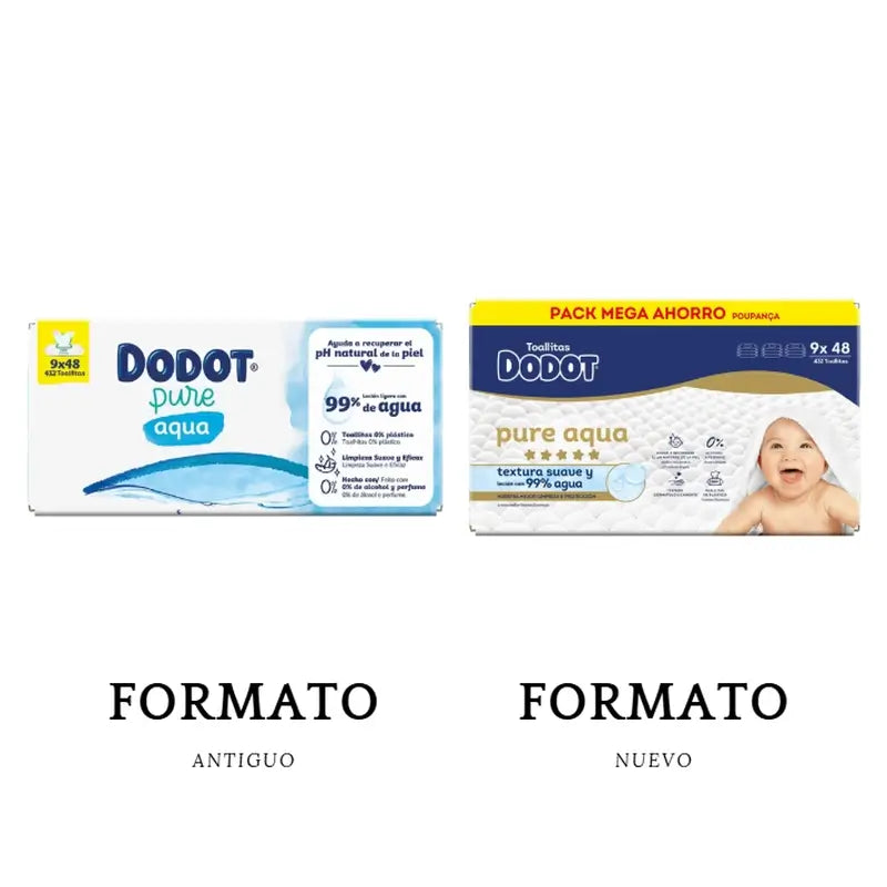 Toalhetes Dodot Pure Aqua, 9x48, 432 unid.