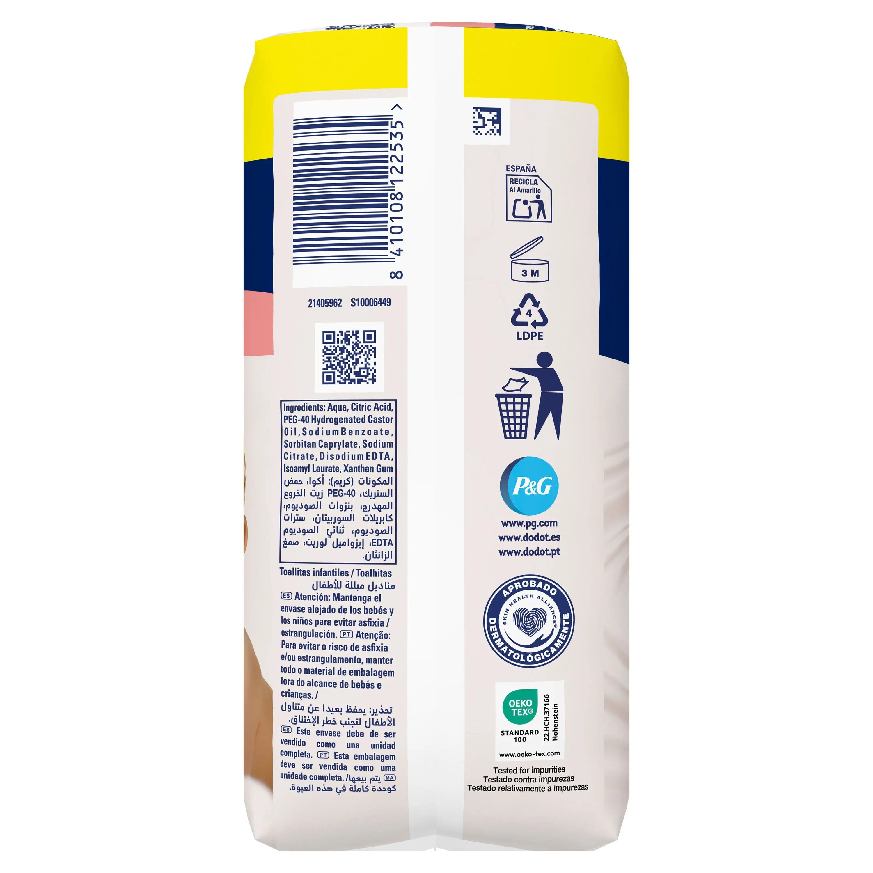 Toalhetes Dodot Sensitive, 4x56, 224 unidades (20% GRÁTIS)