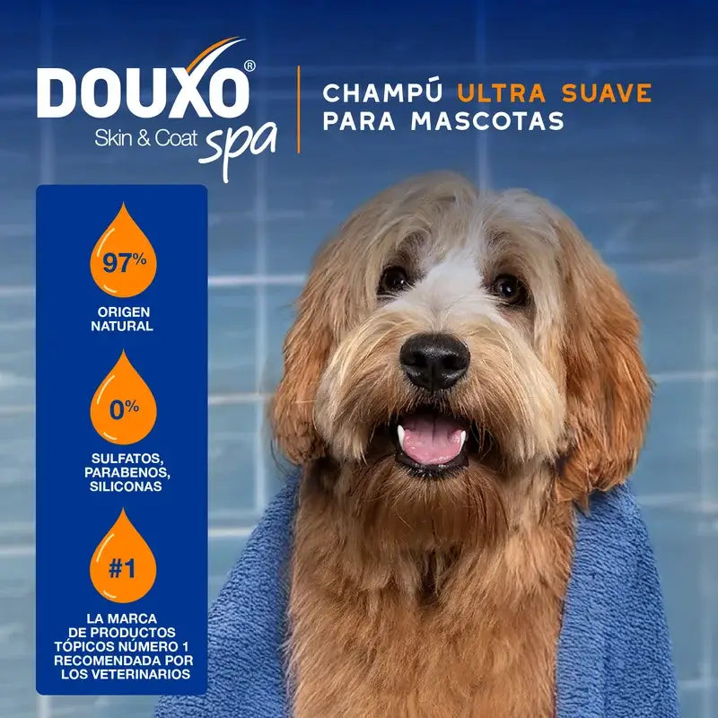 Douxo Skin & Coat Spa Champô e Condicionador 2 em 1 para Cães, 250 ml