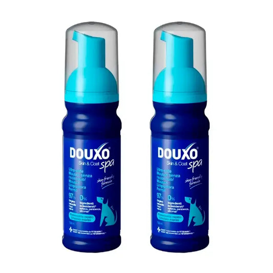 Douxo Skin & Coat Spa Espuma de Limpeza Expressa Ultra Suave, Embalagem 2 x 150 ml