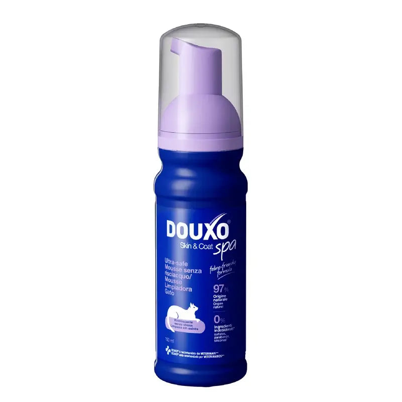 Douxo Skin & Coat Spa Ultra Gentle Cleansing Para uma limpeza sem stress dos gatos, 150 ml
