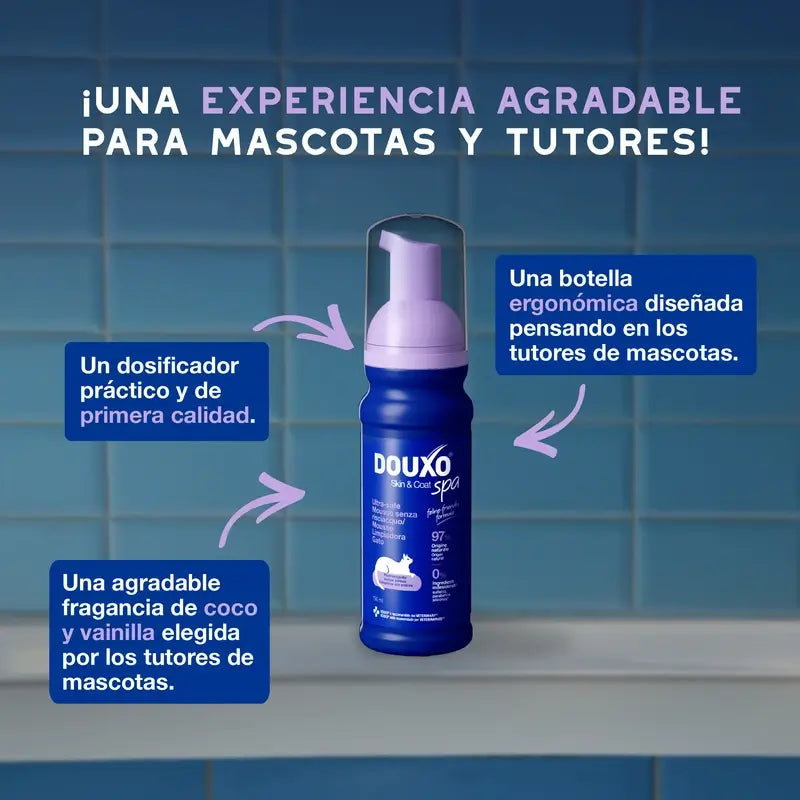 Douxo Skin & Coat Spa Ultra Gentle Cleansing Para uma limpeza sem stress dos gatos, 150 ml