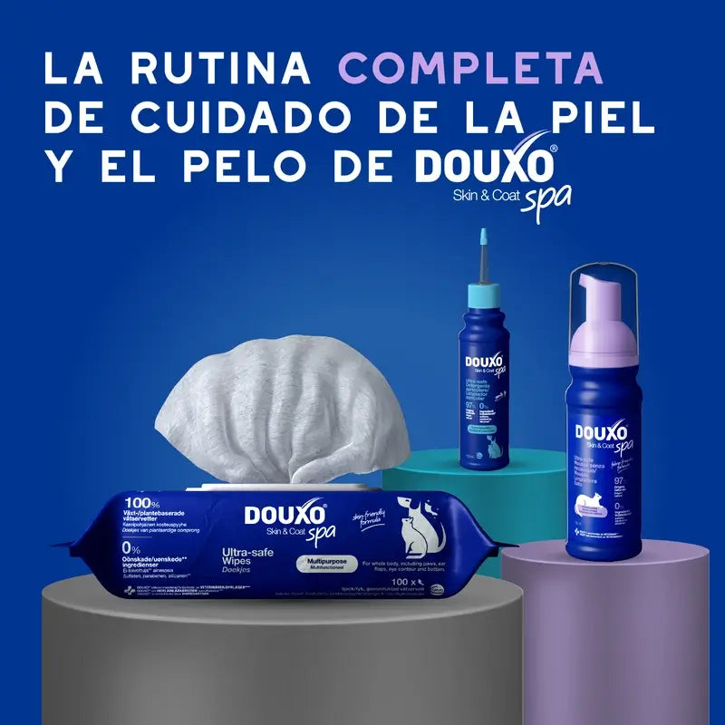 Douxo Skin & Coat Spa Ultra Gentle Cleansing Para uma limpeza sem stress dos gatos, 150 ml